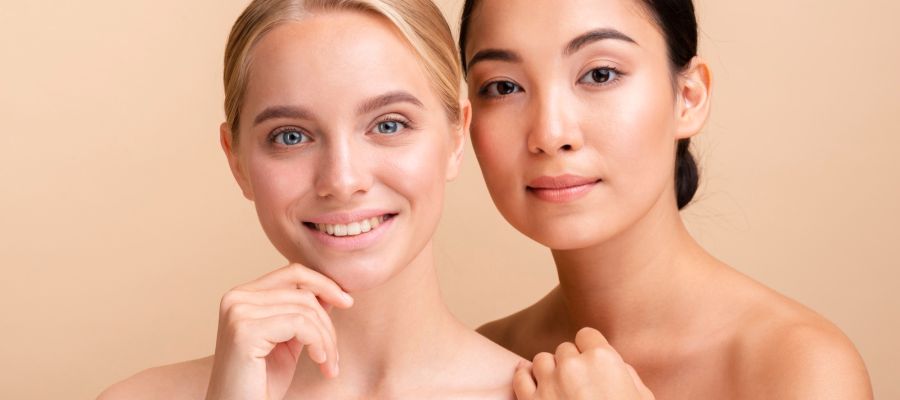 Beauty models looking at camera