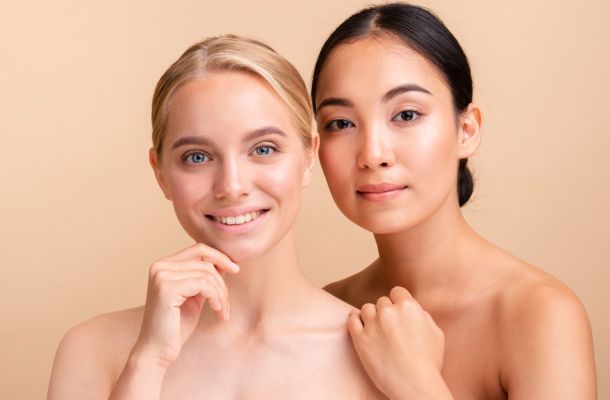 Beauty models looking at camera